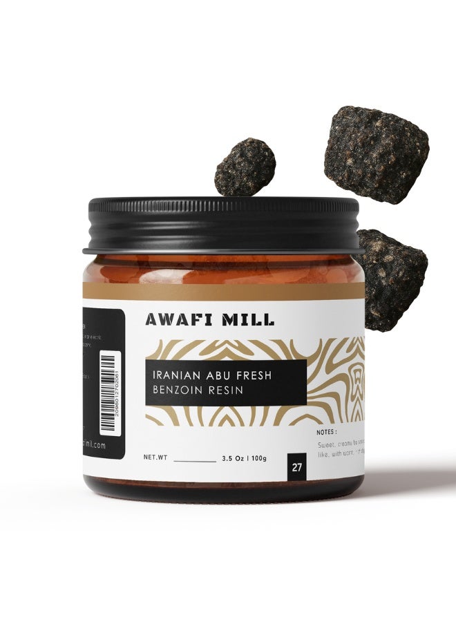 AWAFI MILL Irani Benzoin (Abu Fresh) Incense Resin 100g (3.5 Oz) - Pack of 5 | Luban Jawi Dark Benzoin for Charcoal & Bakhoor Burners - Image 1